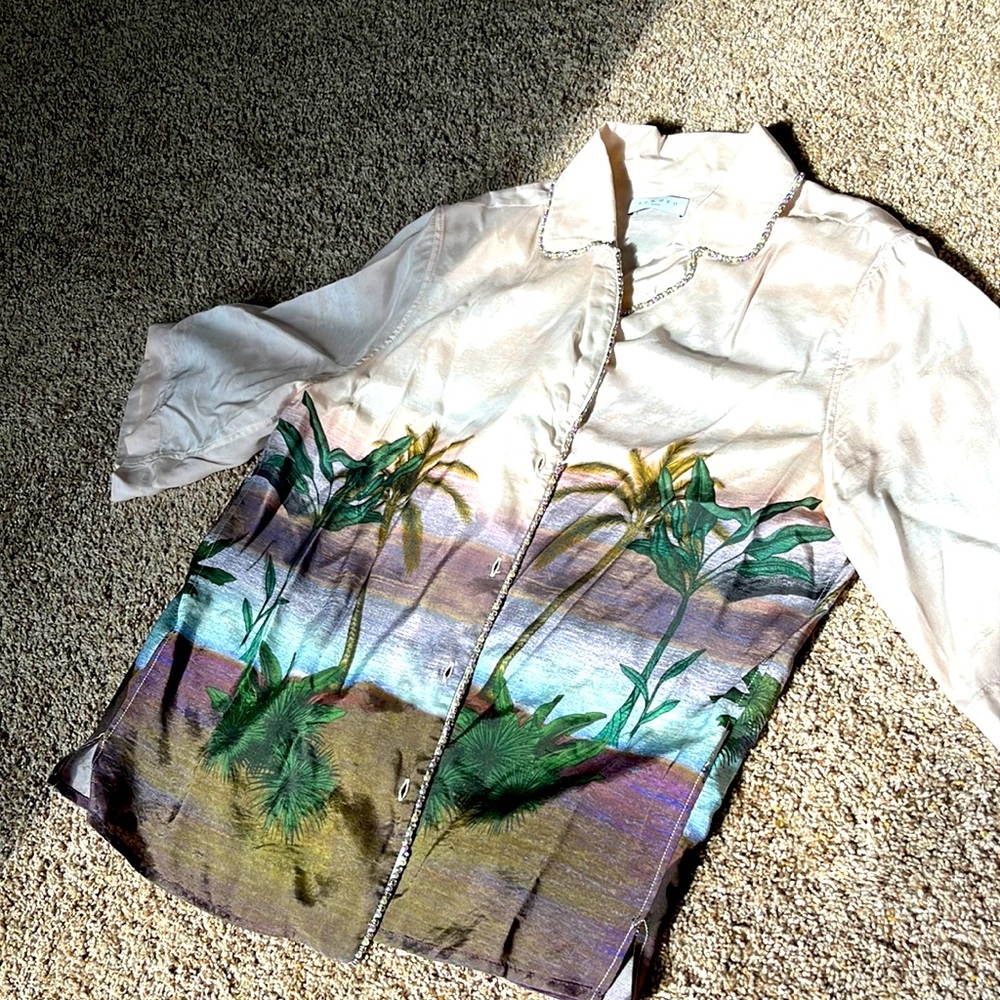 Sandro Paris, France tropical blouse. S.